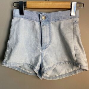Garage Women's Light Wash Roller‎ Shorts Stretch Denim Jean Shorts Size 0
